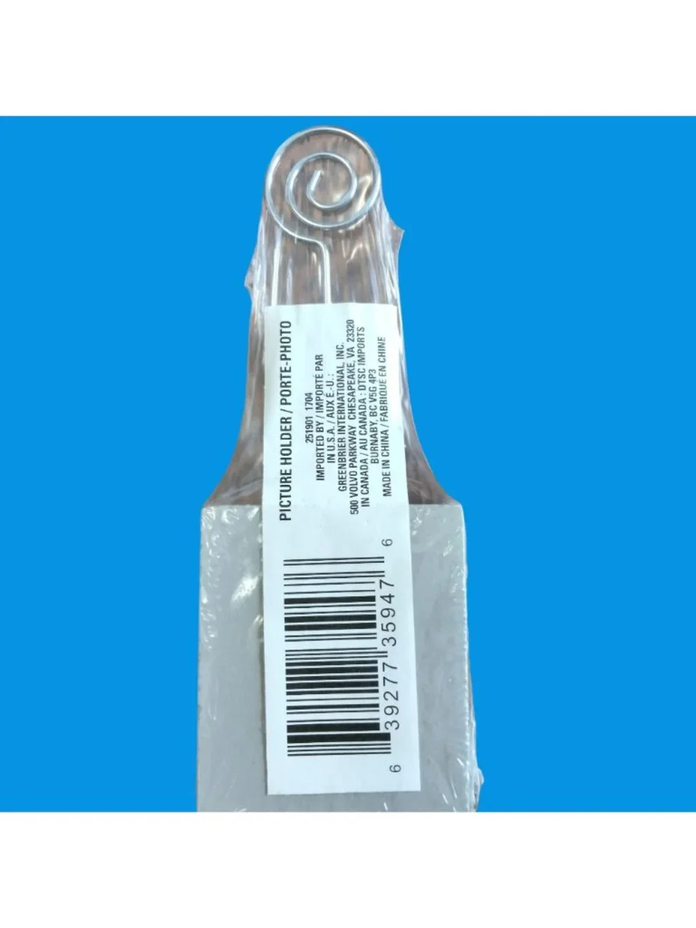 Letter R Picture Holder Name Card Stand Office Desk Display Gray Blue